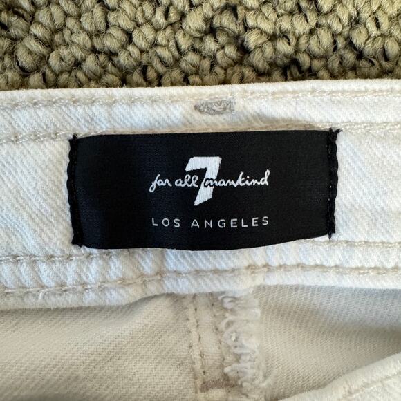7 For All Mankind Straight Denim White Jeans US Women's 30 - Picture 5 of 10